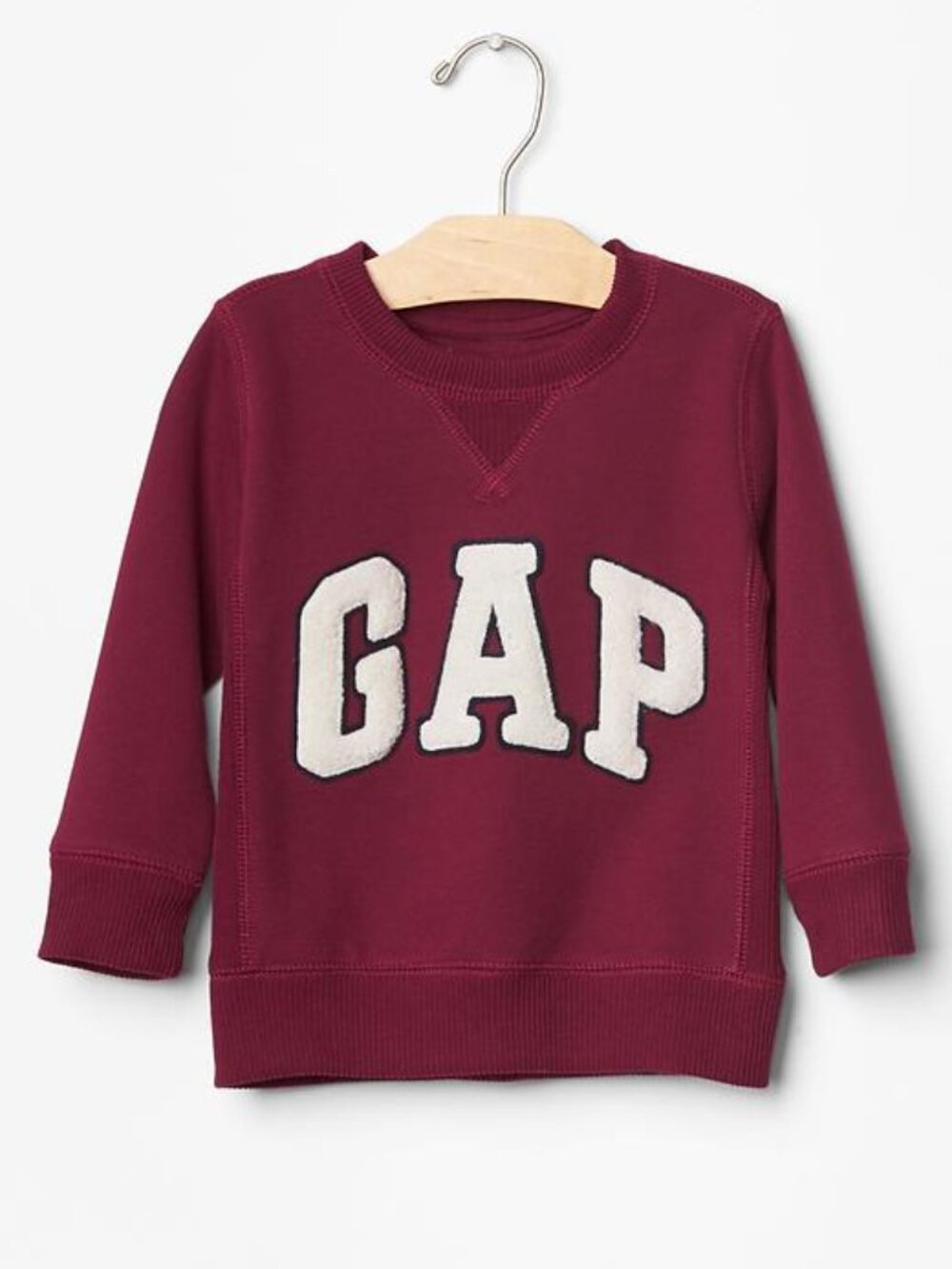 12-18 NWT Baby Gap unisex Logo Pullover Sweatshirt Maroon Red Delicious new
